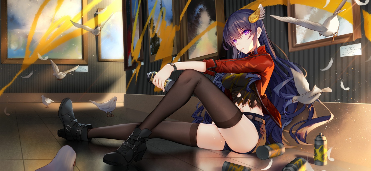 bison_cangshu heels smoking thighhighs witch_weapon