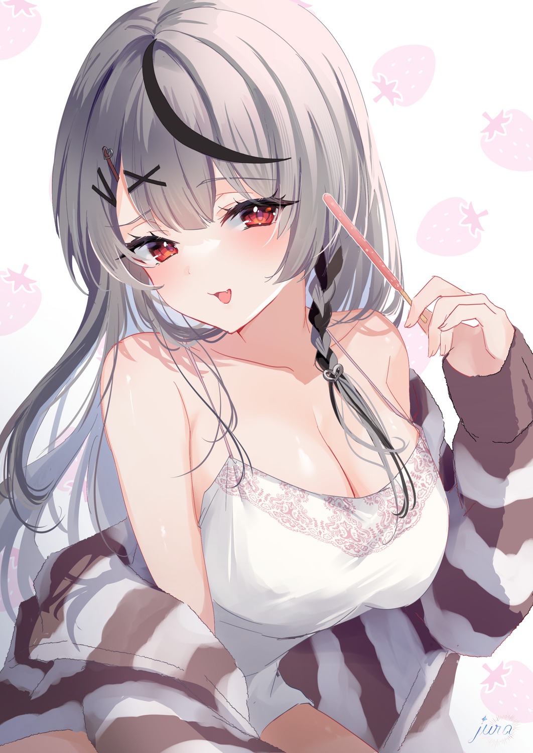 hololive jura lingerie sakamata_chloe sweater