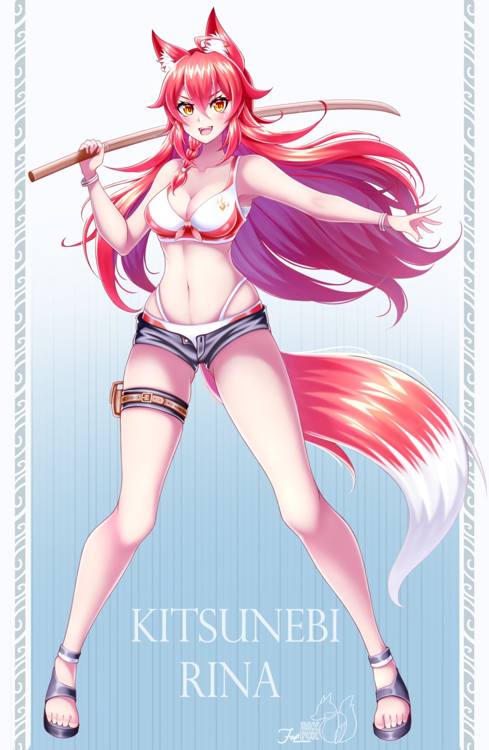 animal_ears bikini garter kitsune ray_fox swimsuits tail