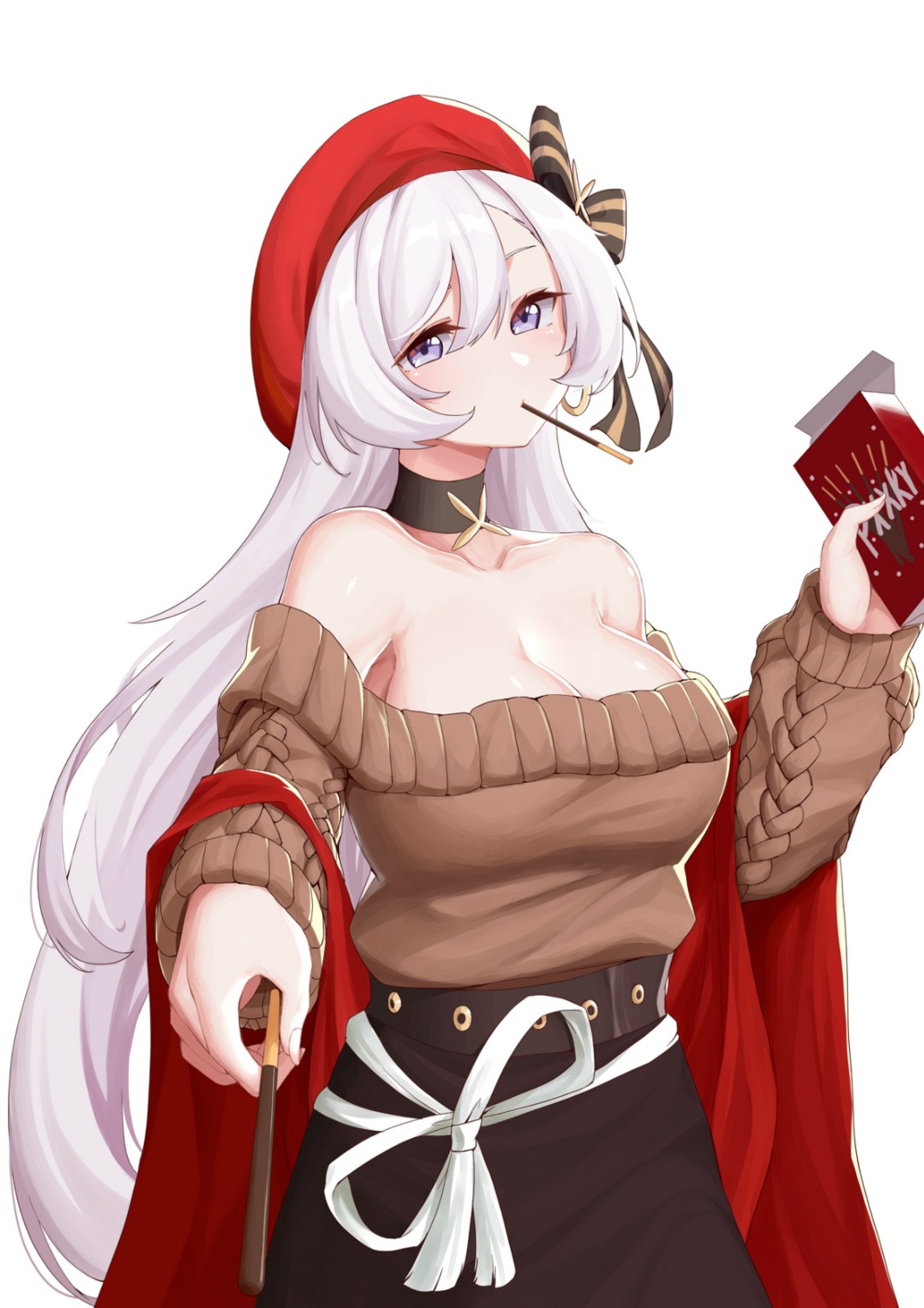 azur_lane belfast_(azur_lane) cleavage da_chu_z_jun no_bra sweater