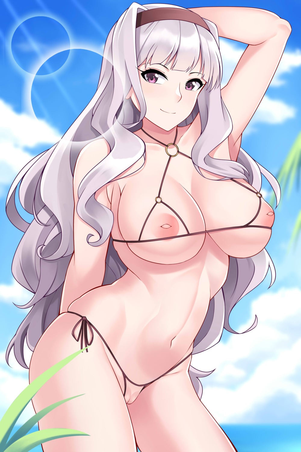 aslindsamure bikini nipples pussy shijou_takane swimsuits the_idolm@ster thong uncensored