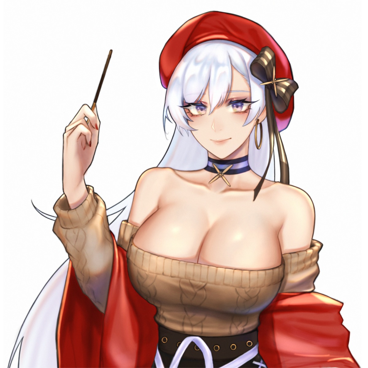 azur_lane belfast_(azur_lane) hihizaru_badass no_bra sweater