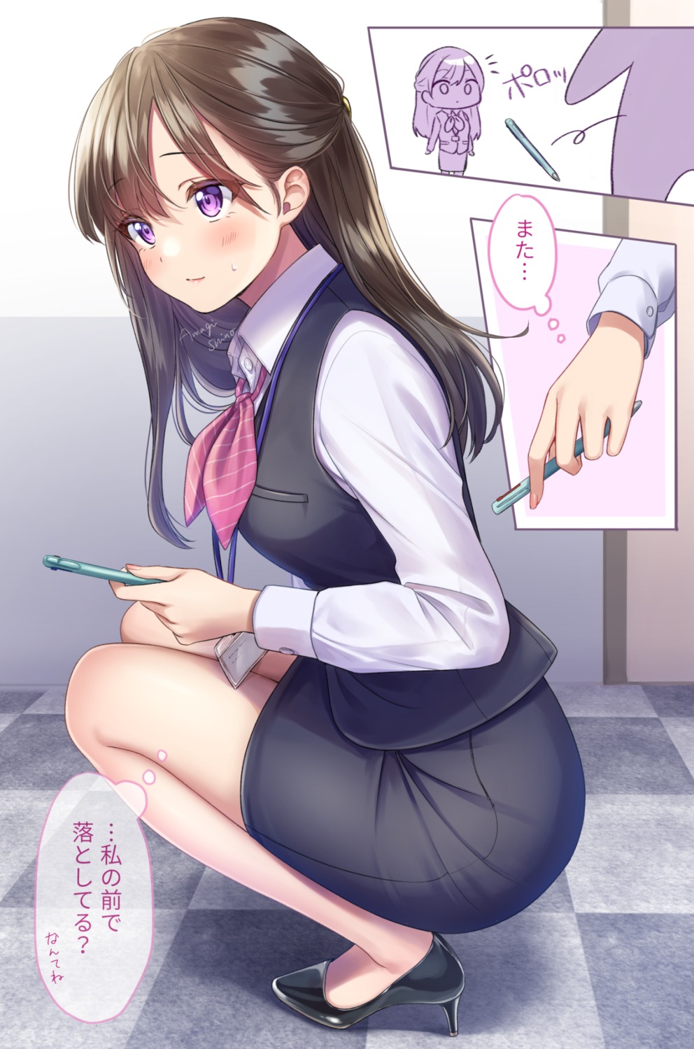 amagi_shino business_suit heels