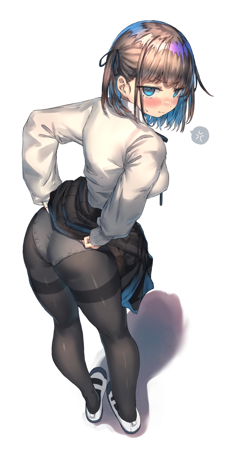 ass pantsu pantyhose ranf seifuku skirt_lift