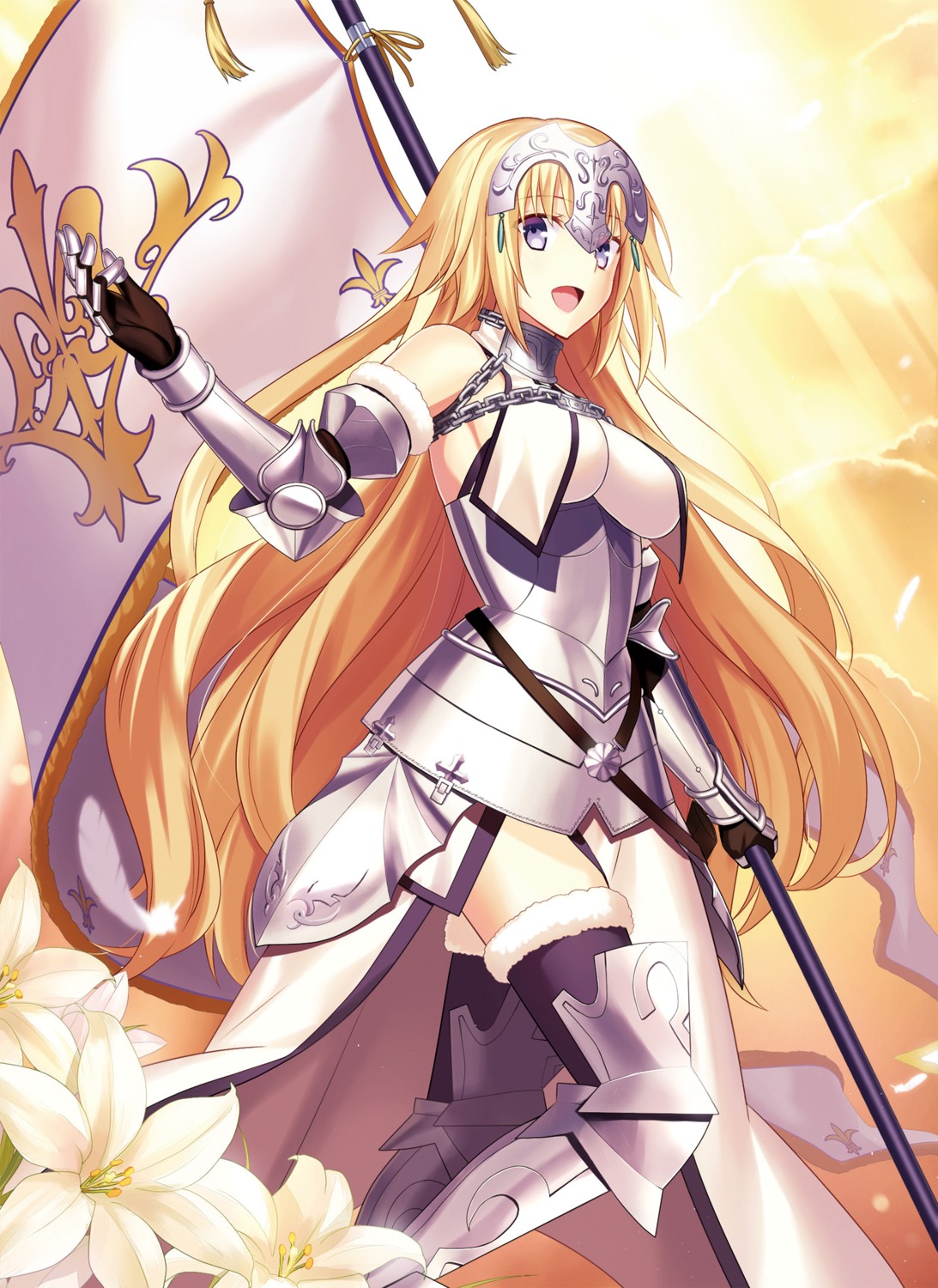 armor fate/apocrypha fate/grand_order fate/stay_night fuyuki_(neigedhiver) jeanne_d'arc jeanne_d'arc_(fate) thighhighs weapon