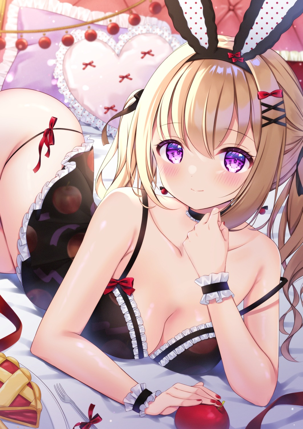 animal_ears bra bunny_ears lingerie miwauni pantsu string_panties thong