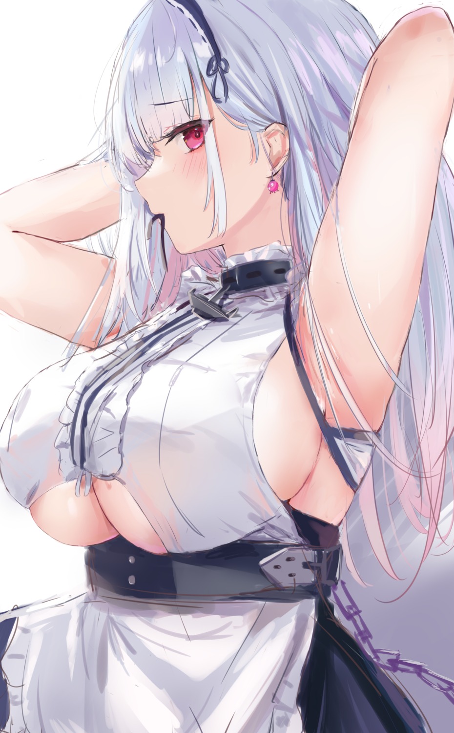 azur_lane dido_(azur_lane) lshiki maid no_bra sketch