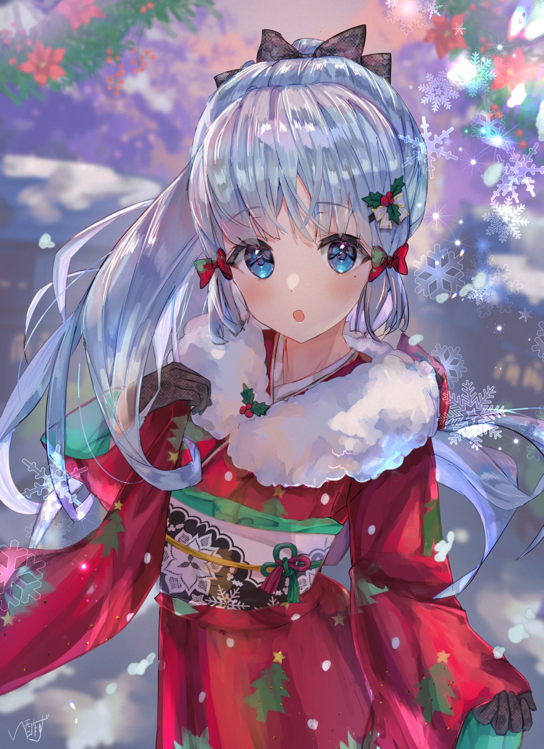 christmas genshin_impact isuzu_(an_icy_cat) japanese_clothes kamisato_ayaka