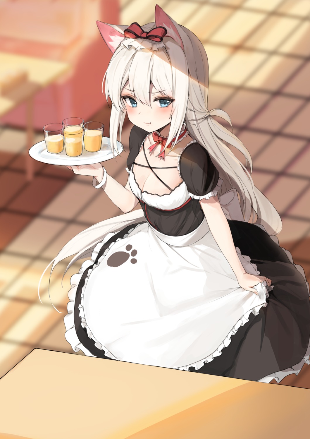 animal_ears azur_lane cleavage dorok hammann_(azur_lane) maid