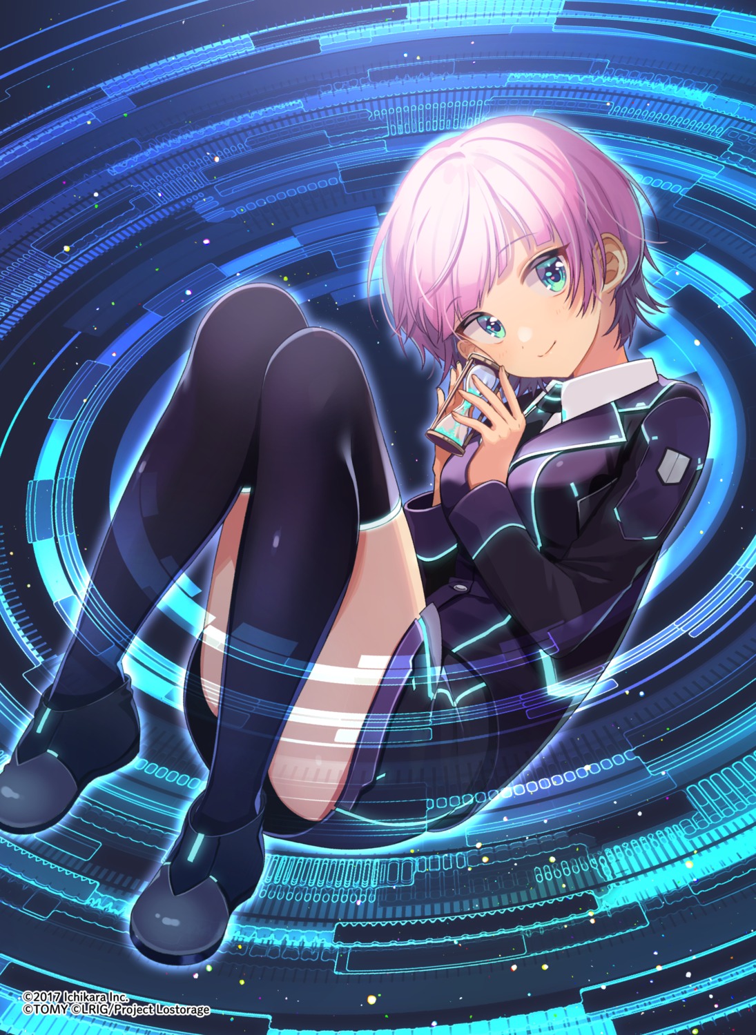 shigure_ui skirt_lift thighhighs uniform