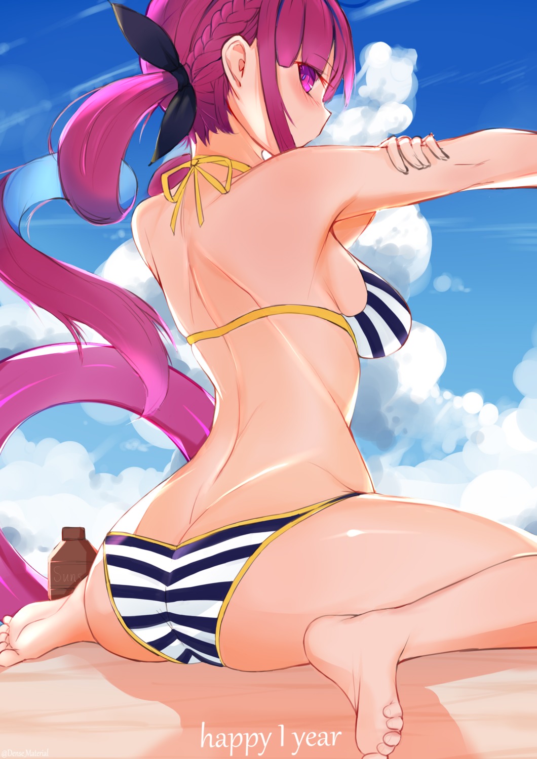 ass bikini choumi_wuti_(xueye_fanmang_zhong) hololive minato_aqua swimsuits