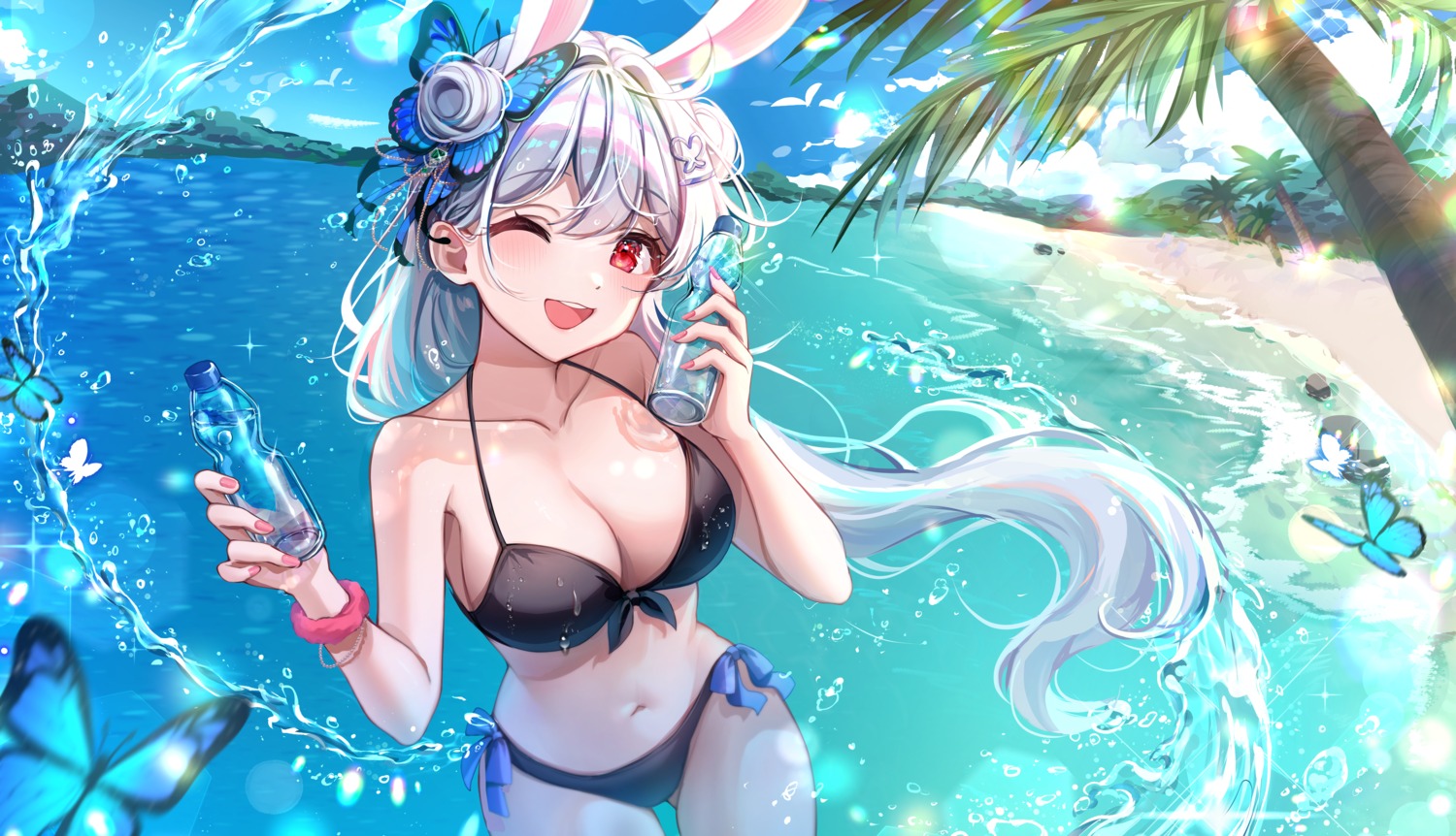 animal_ears bikini bunny_ears hyeya swimsuits