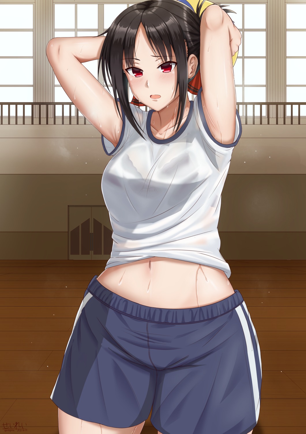 bra gym_uniform kaguya-sama_wa_kokurasetai_~tensai-tachi_no_renai_zunousen~ see_through shinomiya_kaguya spiritsprite wet_clothes