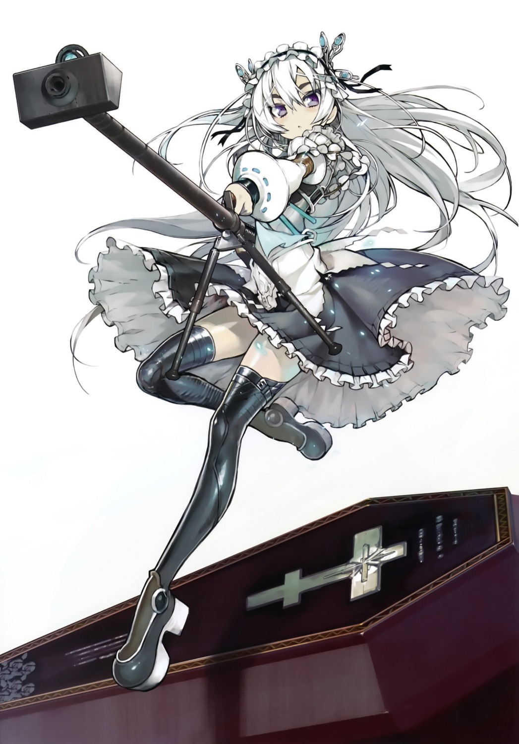 chaika_trabant gothic_lolita gun heels hitsugi_no_chaika lolita_fashion namaniku_atk thighhighs