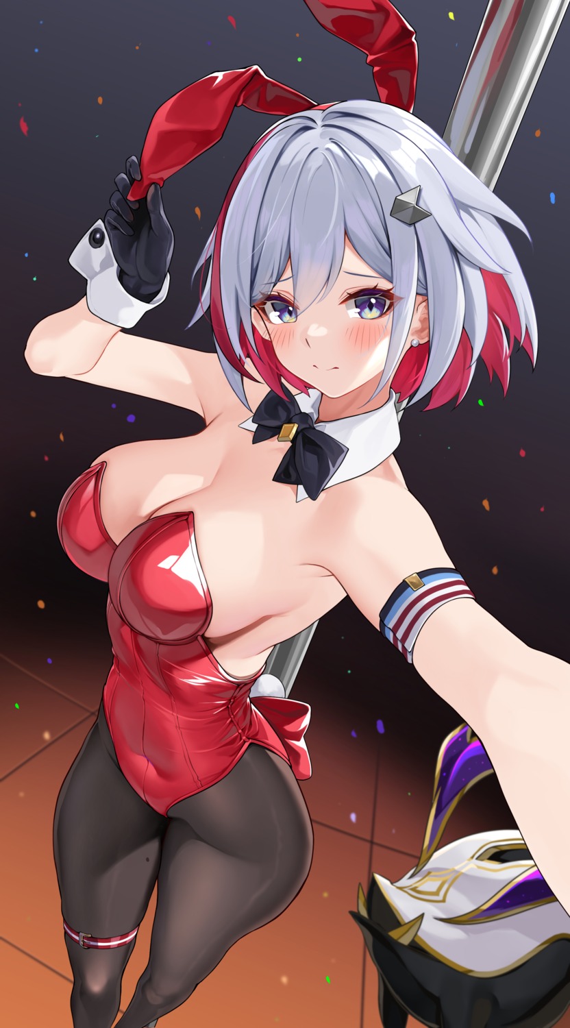 animal_ears bunny_ears bunny_girl garter honkai:_star_rail matrix16 no_bra pantyhose selfie topaz