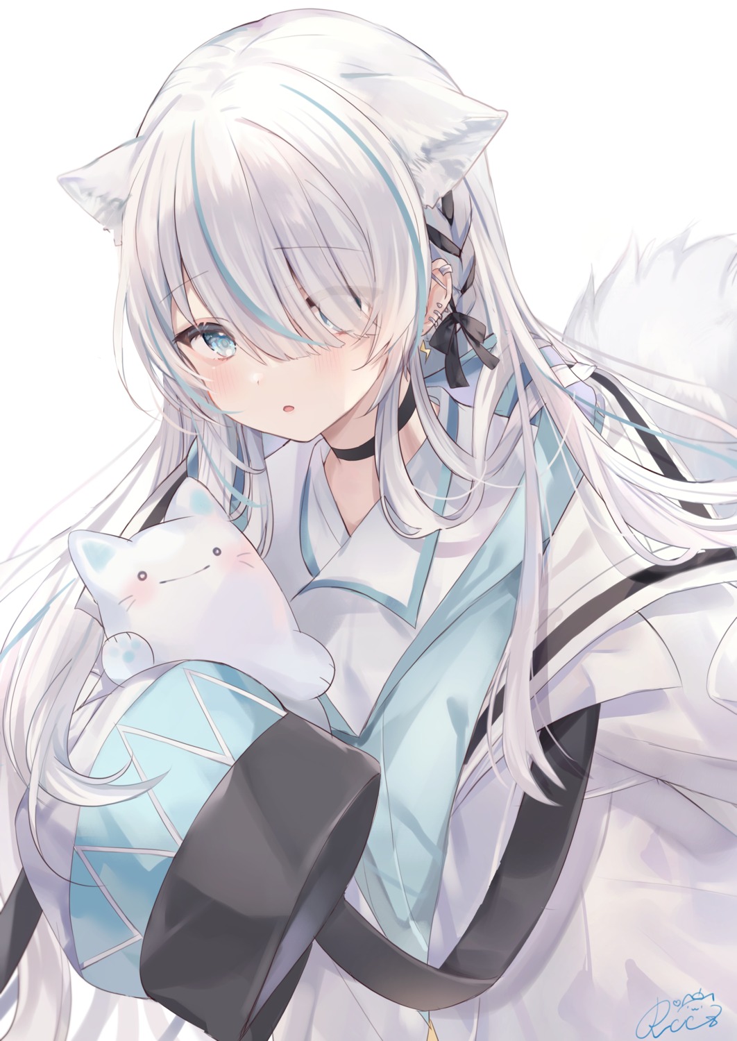 animal_ears indie_virtual_youtuber mizushiro_kumori rukako tail