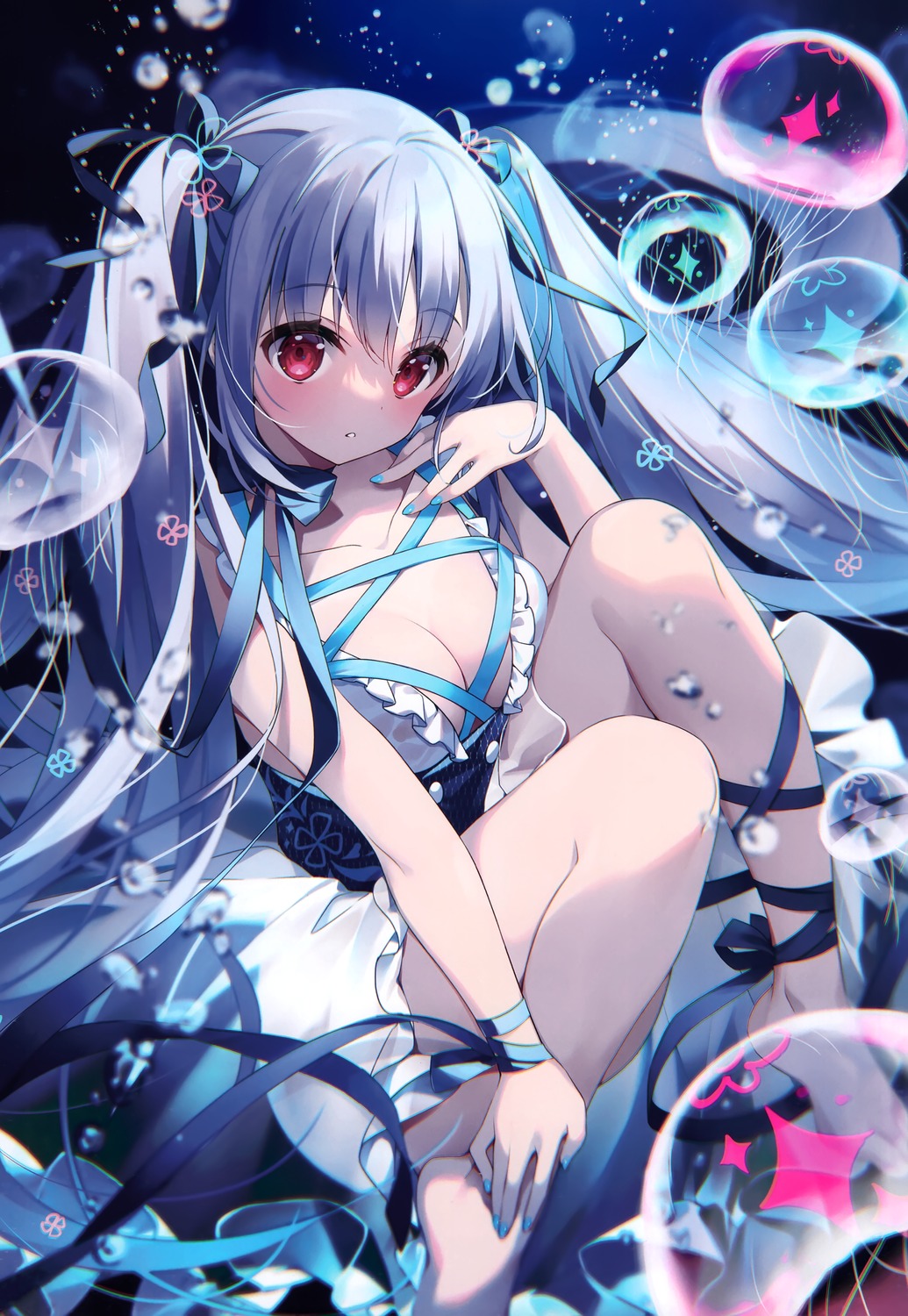 chilly_polka dress emori_miku_project no_bra see_through suimya wet_clothes