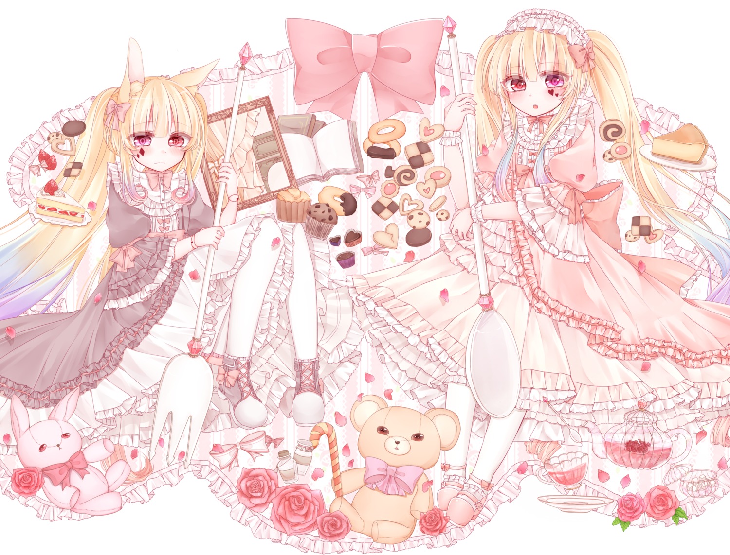 animal_ears bunny_ears dress hoshimiya_yume lolita_fashion