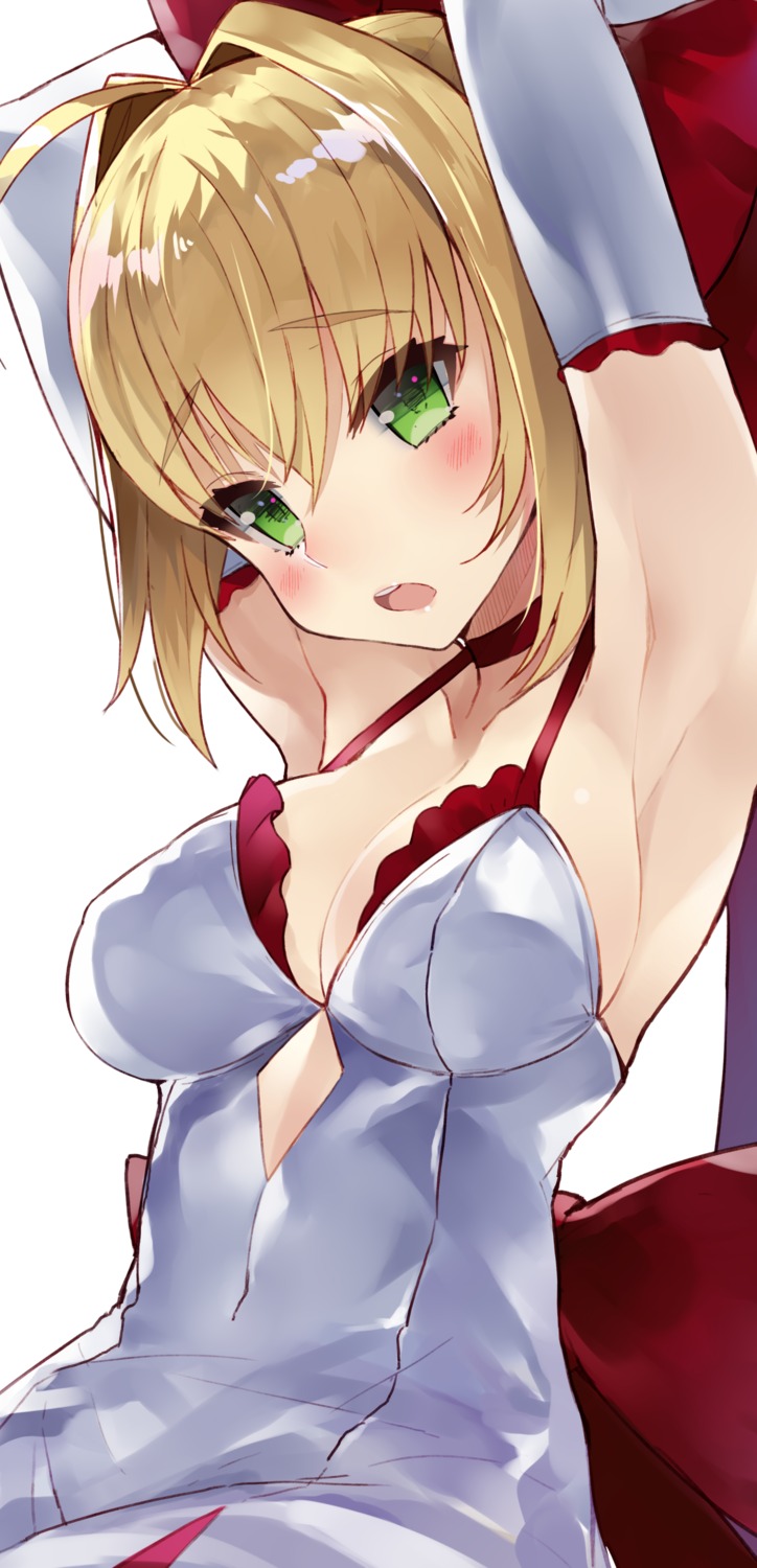 cleavage fate/extella fate/extra fate/stay_night kou_mashiro saber_extra