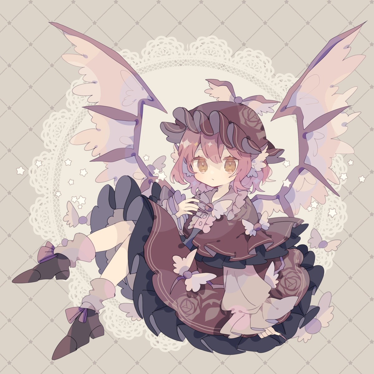 animal_ears dress heels mystia_lorelei nikorashika skirt_lift touhou wings