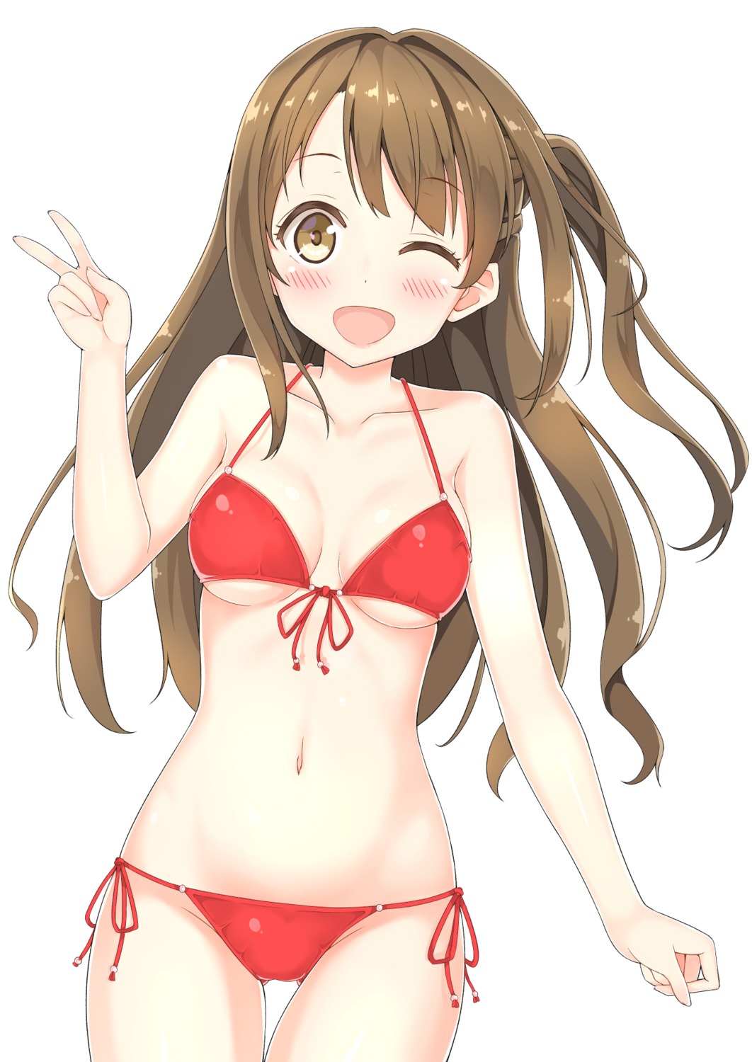 bikini cleavage karutamo shimamura_uzuki swimsuits the_idolm@ster the_idolm@ster_cinderella_girls underboob