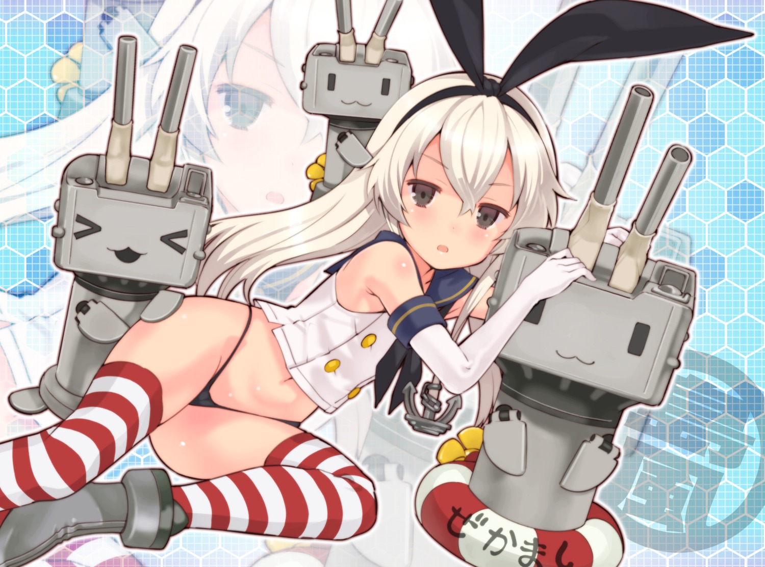 kantai_collection pantsu rensouhou-chan saeki_tatsuya shimakaze_(kancolle) thighhighs