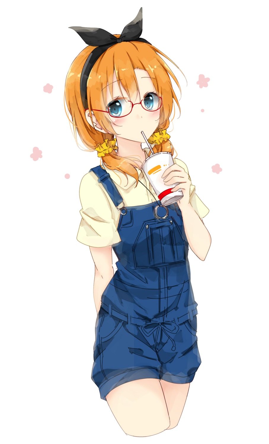 kousaka_honoka love_live! megane overalls shiina_kuro