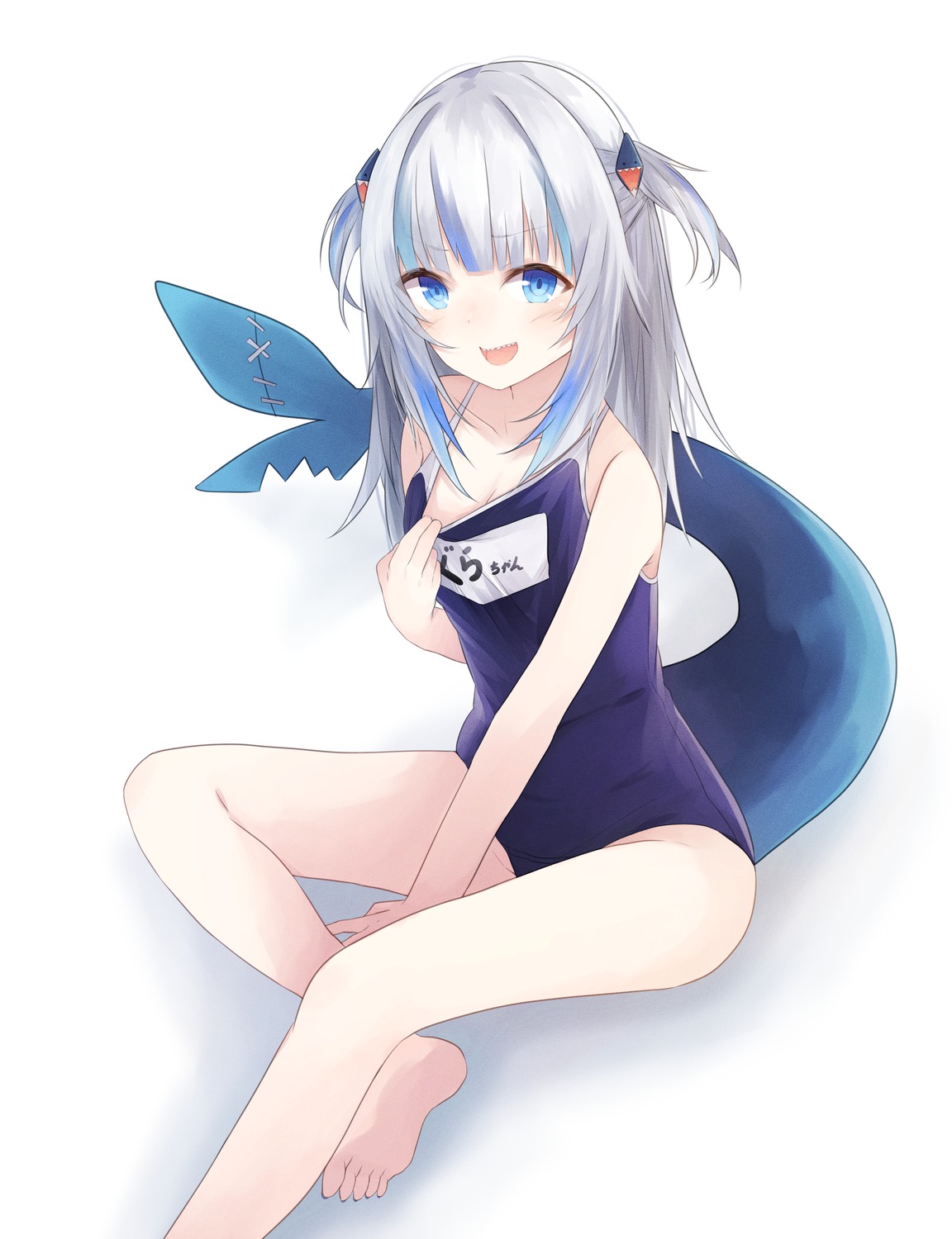 gawr_gura hololive hololive_english keid loli school_swimsuit swimsuits tail