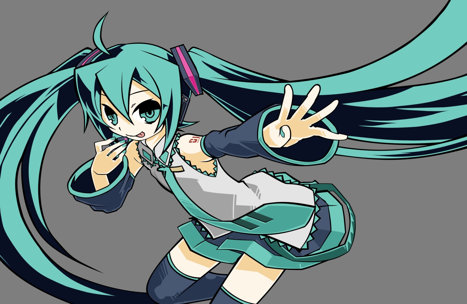 hatsune_miku thighhighs transparent_png vector_trace vocaloid