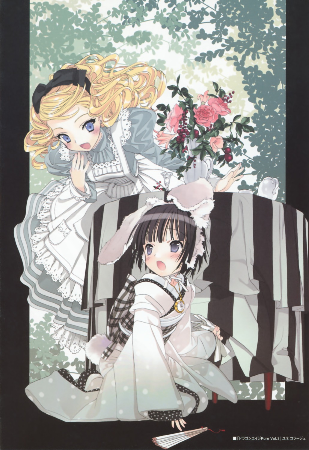 alice_blanche animal_ears bunny_ears ikoku_meiro_no_croisee kimono lolita_fashion takeda_hinata yune