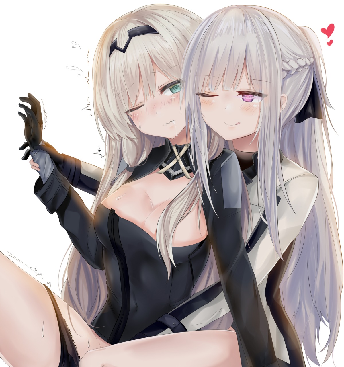 ak-12_(girls_frontline) an-94_(girls_frontline) girls_frontline jutaku pantsu panty_pull yuri