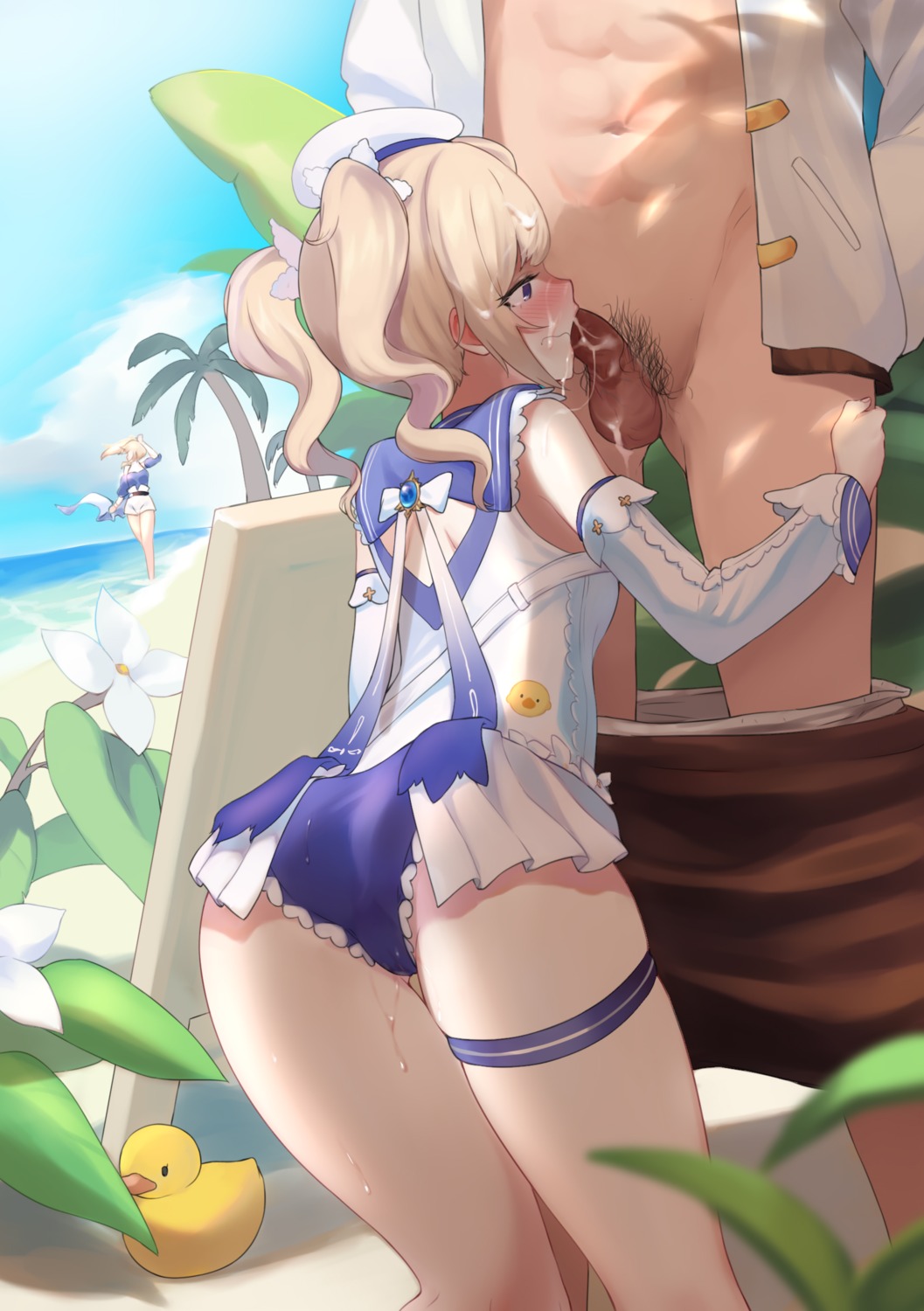 ass barbara_(genshin_impact) cum fellatio garter genshin_impact penis swimsuits taotao uncensored