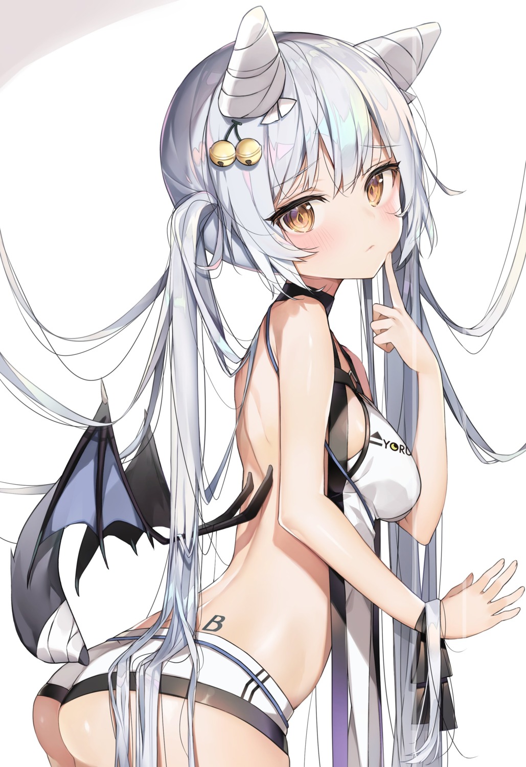 ass bandages horns tattoo wings yayoichi_(yoruyoru108)