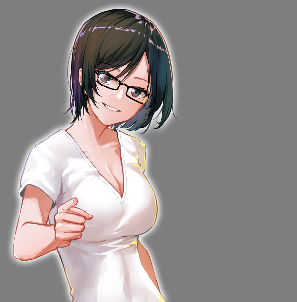 bishi_(bishi) cleavage megane