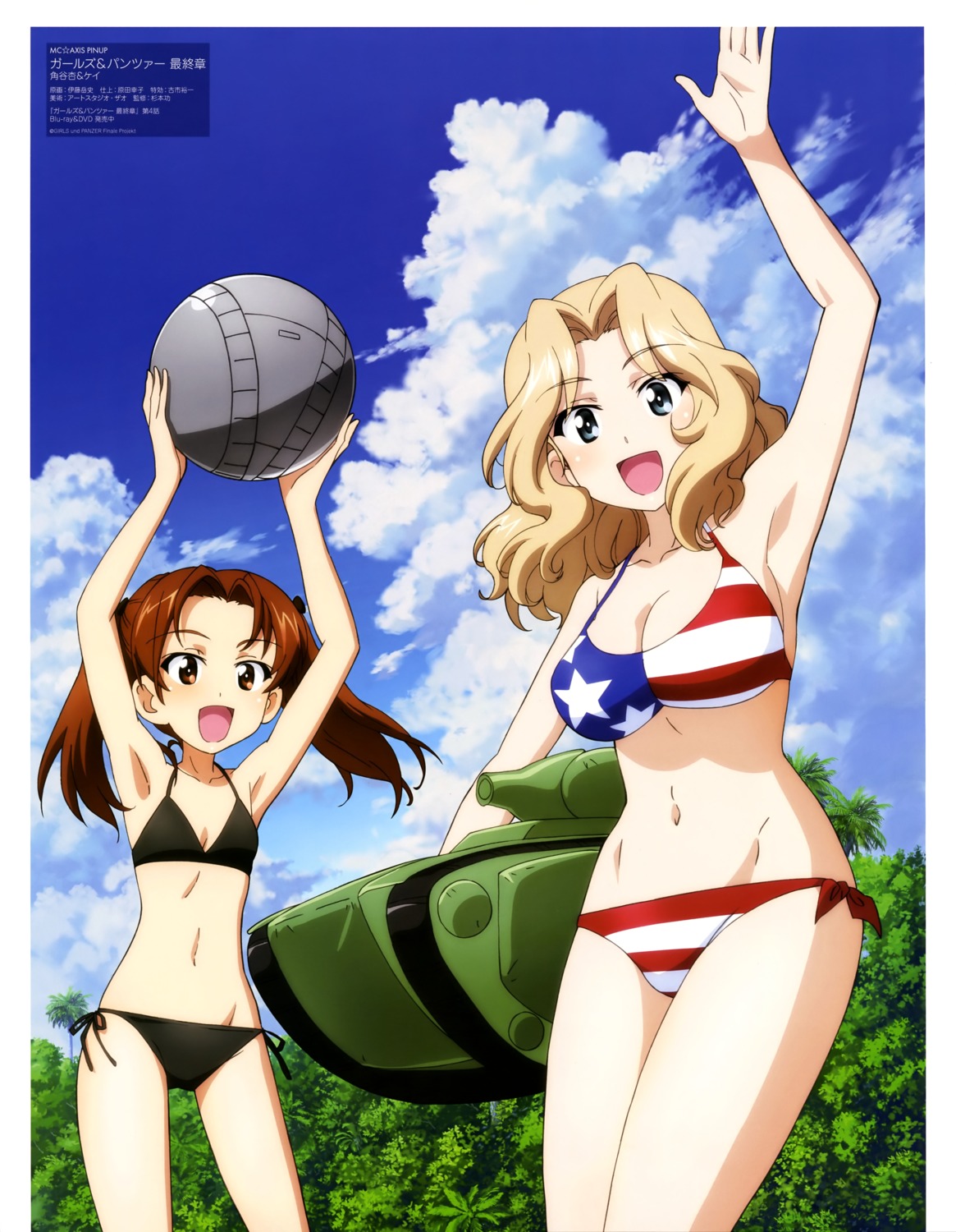 bikini girls_und_panzer itou_takeshi kadotani_anzu kay_(girls_und_panzer) loli swimsuits