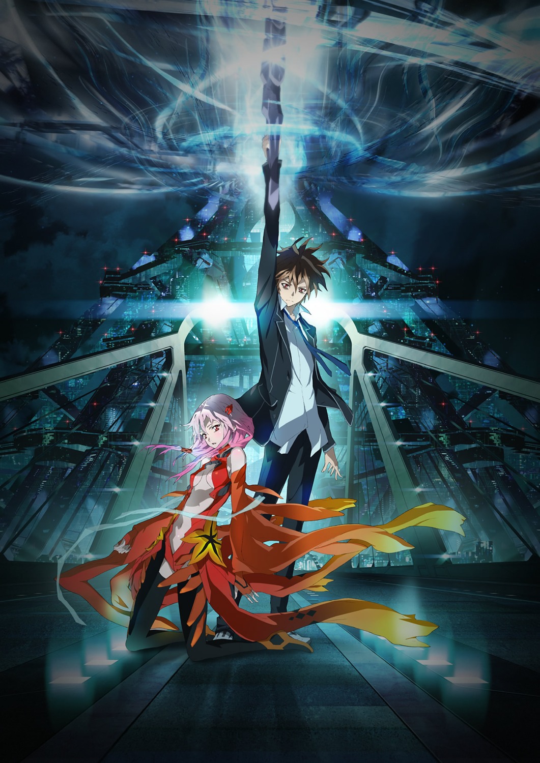 guilty_crown katou_hiromi ouma_shuu pantyhose sword yuzuriha_inori