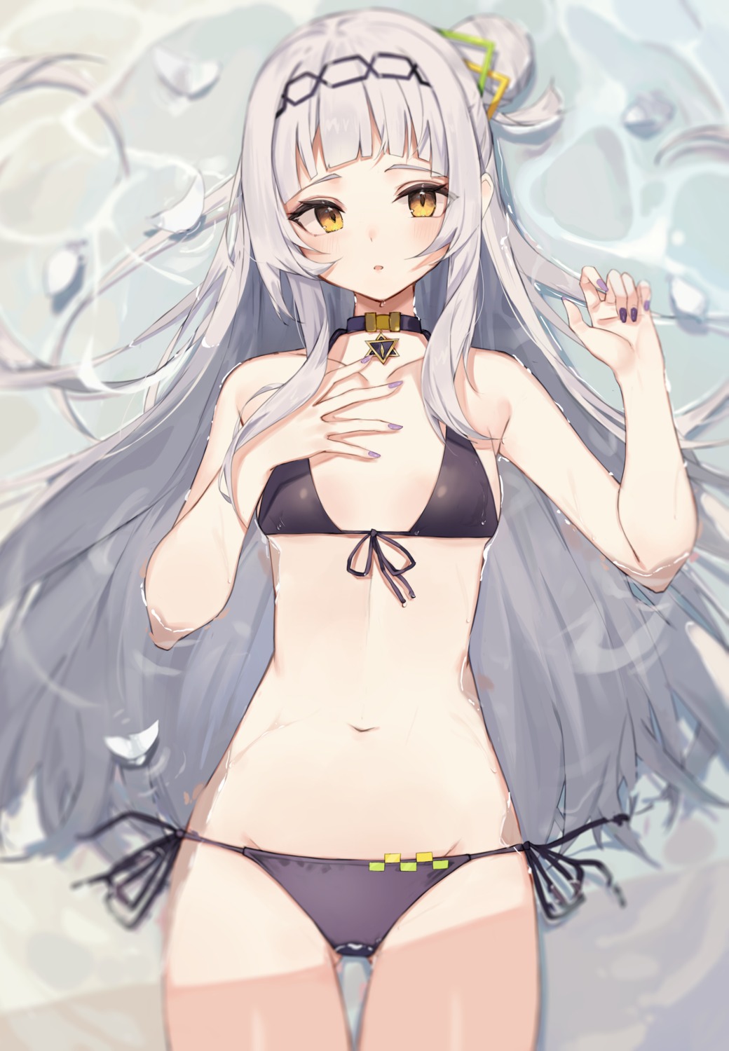 bikini hololive murasaki_shion swimsuits taht_(that_is_mm) wet