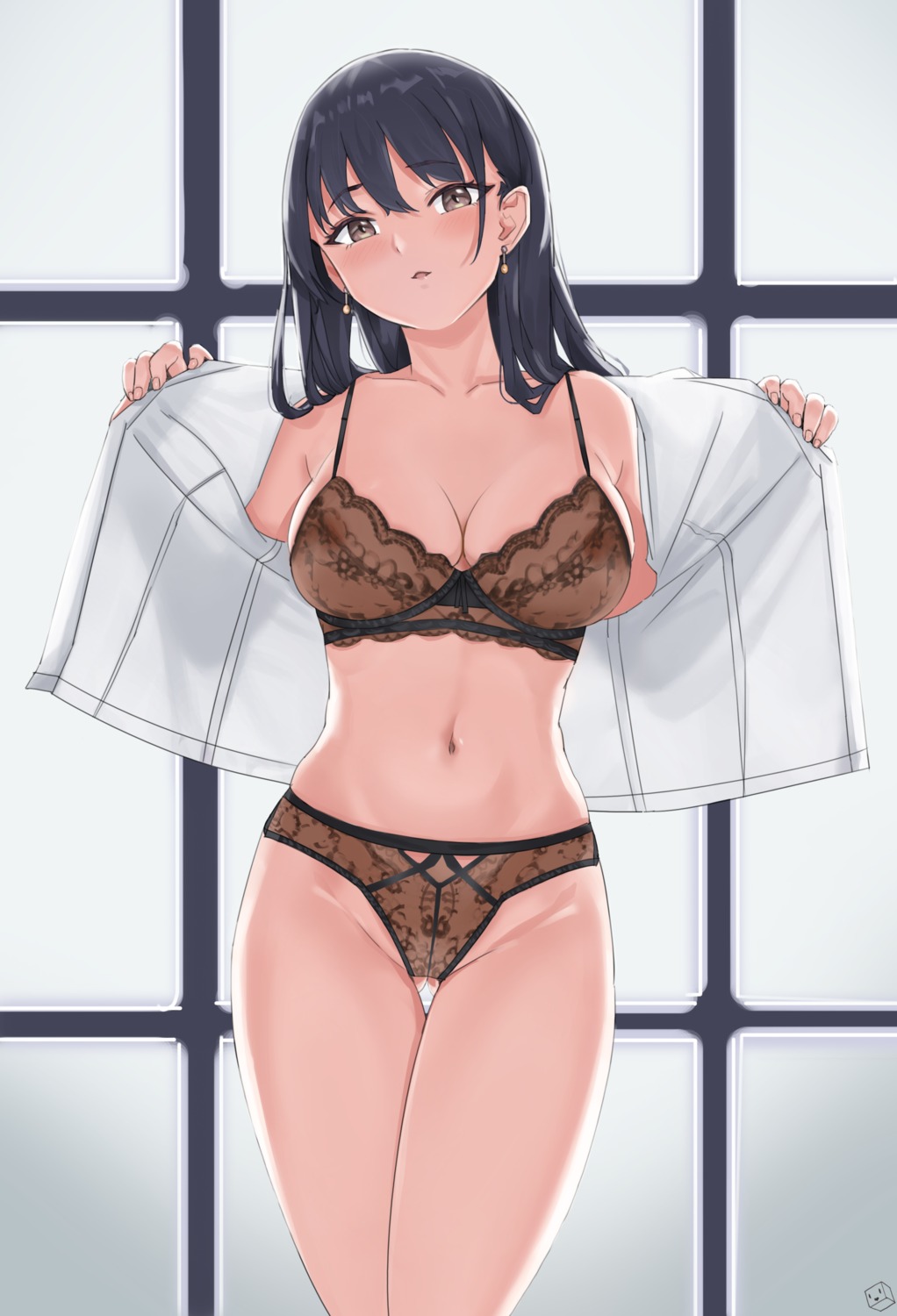 areola boku_no_kokoro_no_yabai_yatsu bra kuuhaku_(pskf2372) open_shirt pantsu see_through undressing yamada_anna