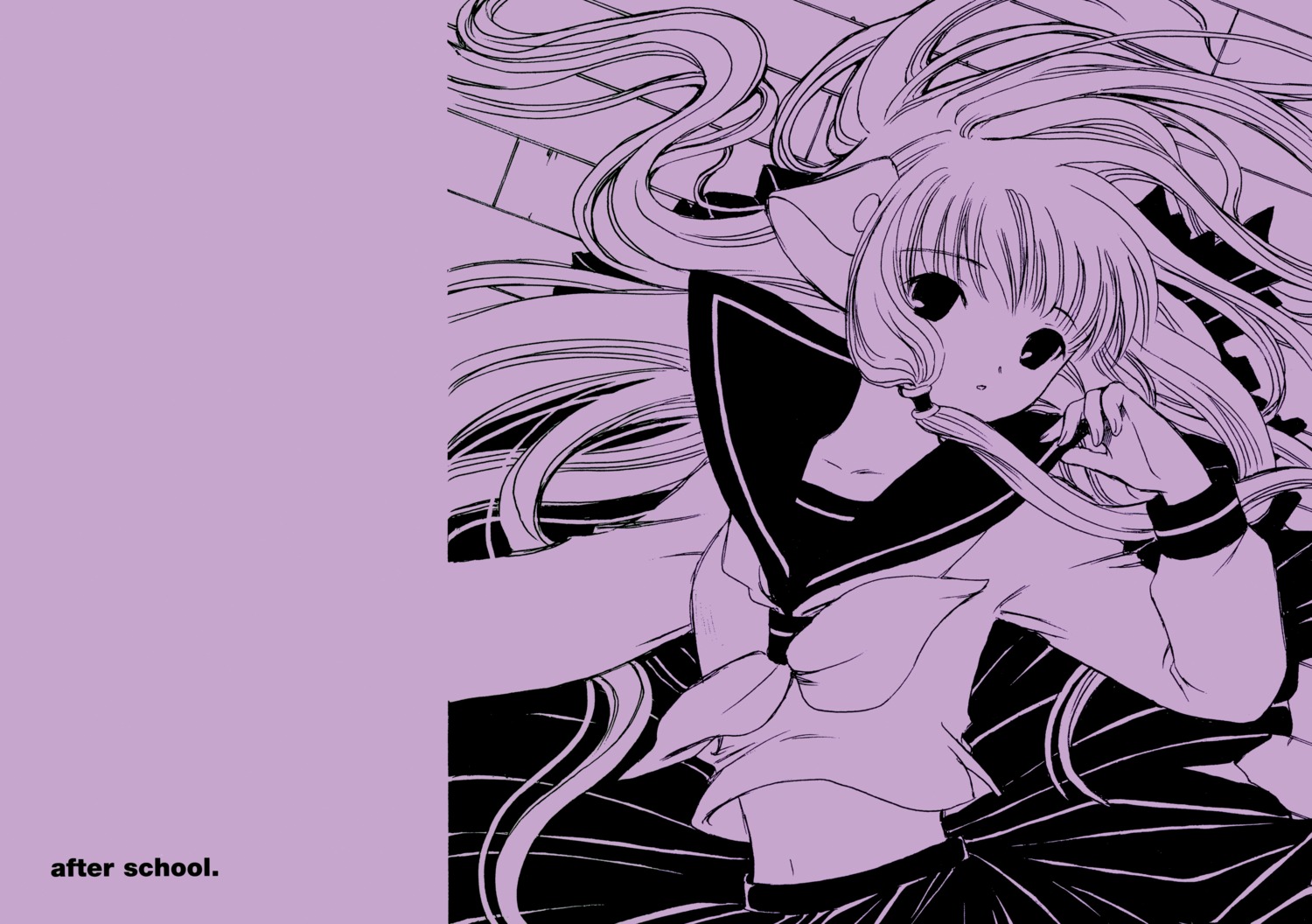 chii chobits clamp fixed monochrome seifuku