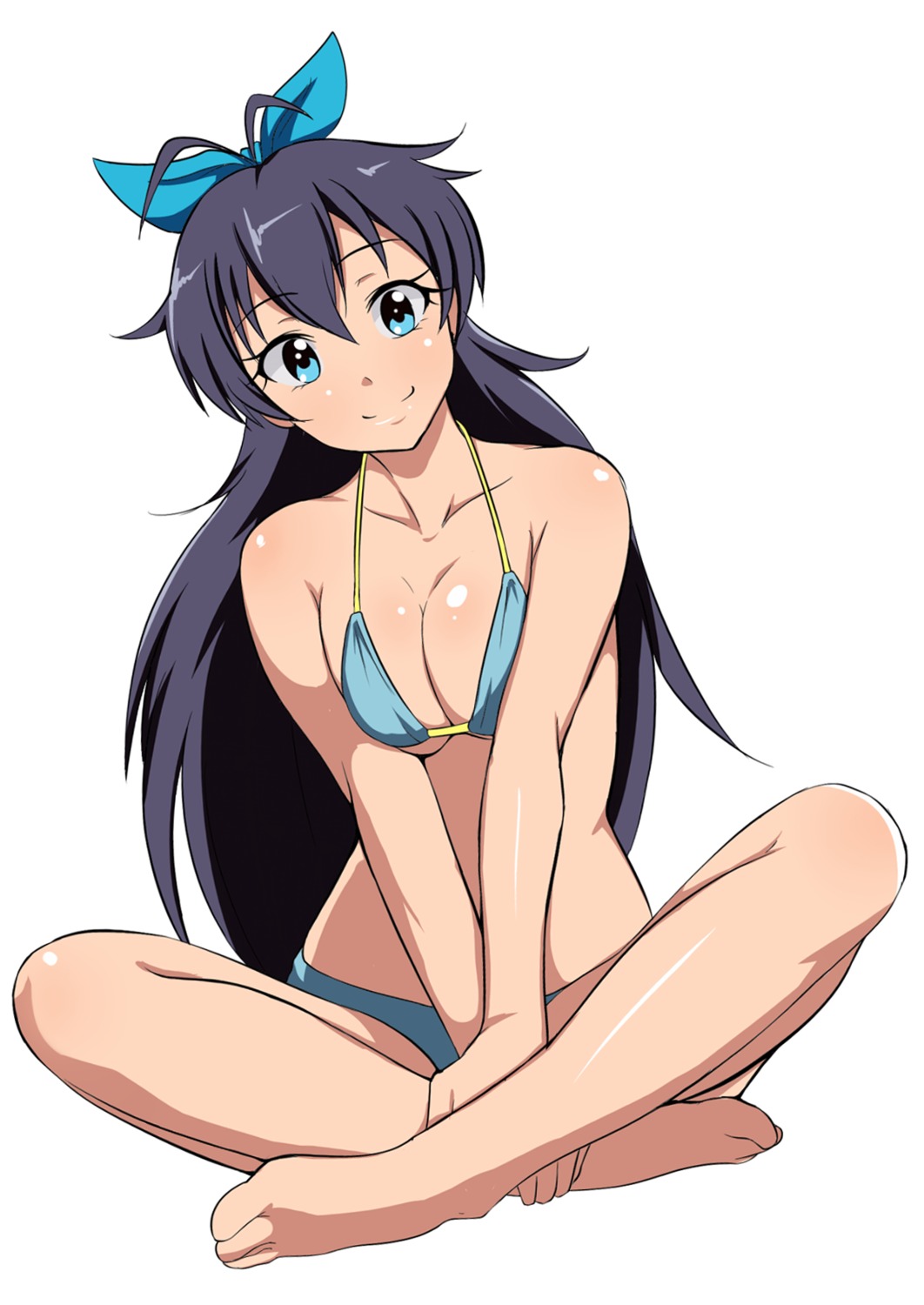 bikini breast_hold cleavage feet ganaha_hibiki jabara_tornado swimsuits the_idolm@ster underboob