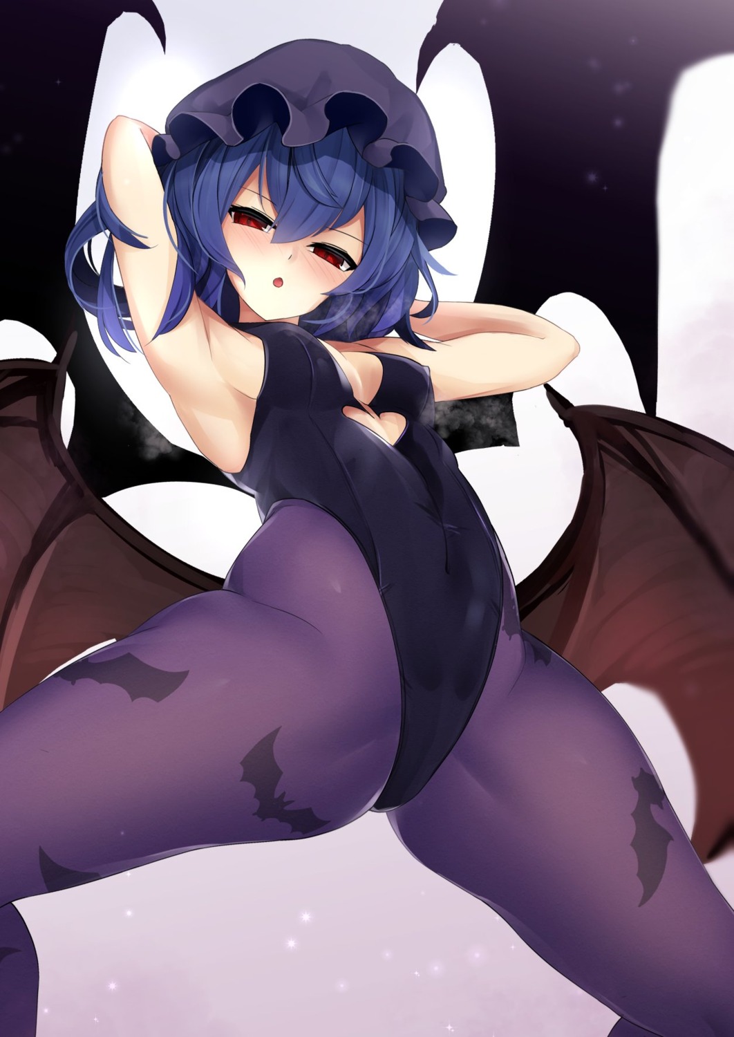 cleavage erect_nipples leotard loli pantyhose remilia_scarlet sinkai touhou wings