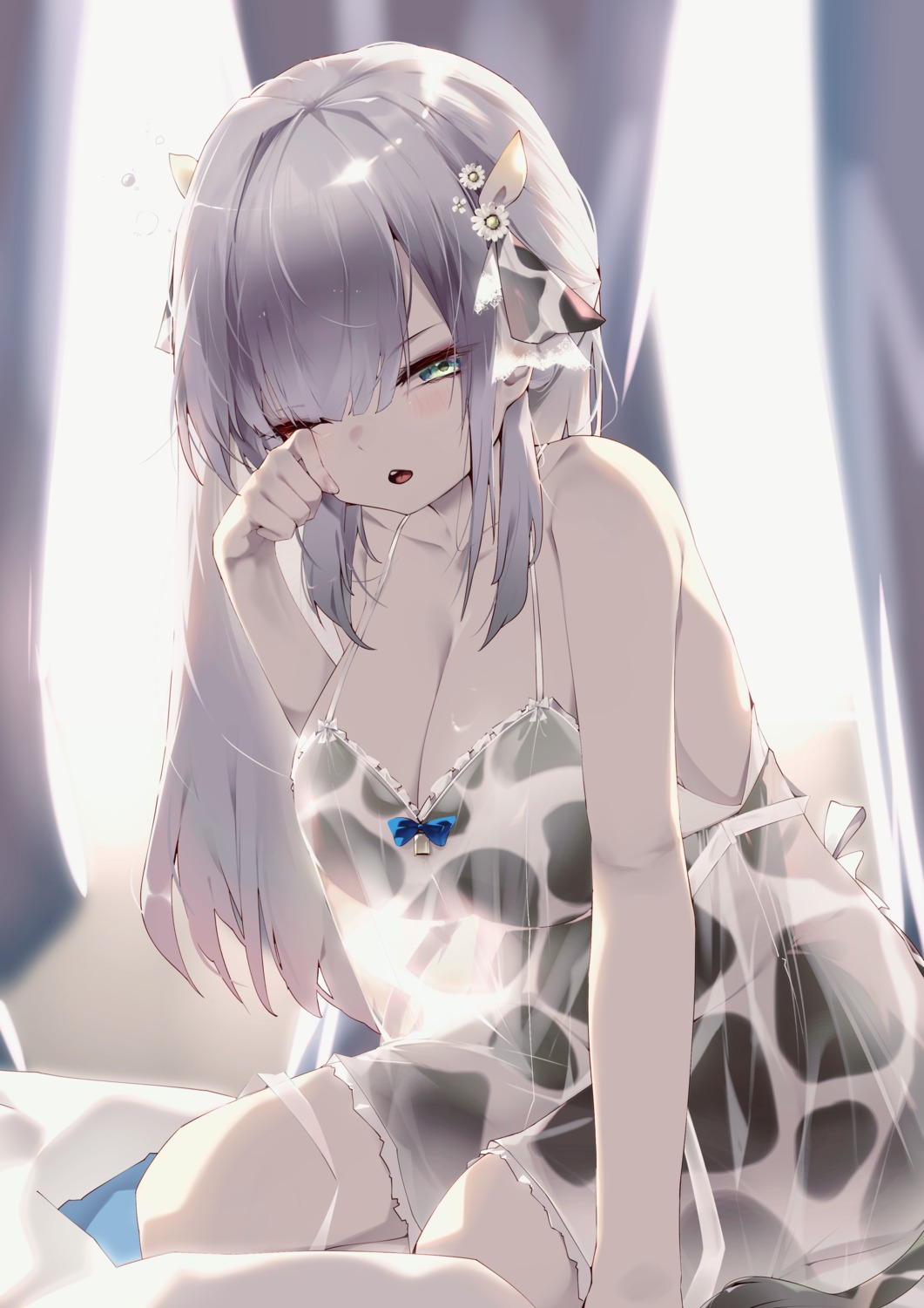 animal_ears dress hololive pparus see_through shirogane_noel