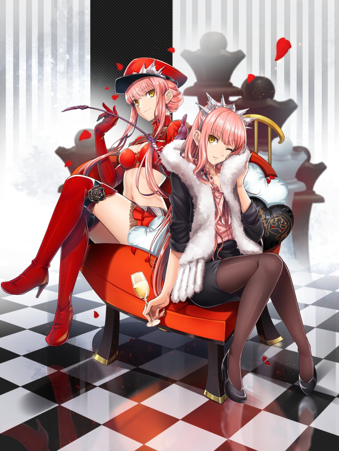 cleavage fate/grand_order heels medb_(fate/grand_order) pantyhose shimo_(s_kaminaka) thighhighs weapon