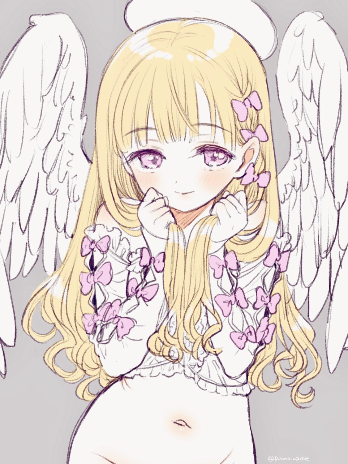 amezawa_koma angel bottomless lingerie wings