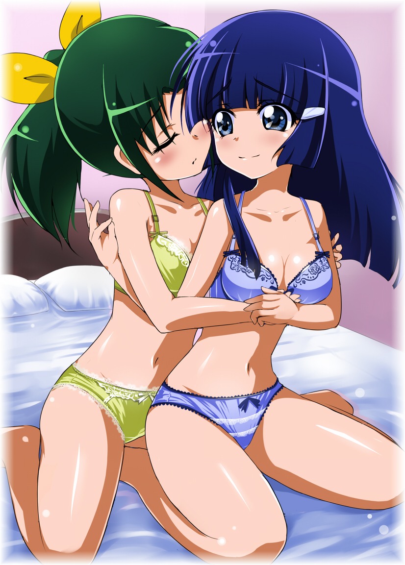 aoki_reika bra cleavage midorikawa_nao mocchi pantsu pretty_cure smile_precure! yuri