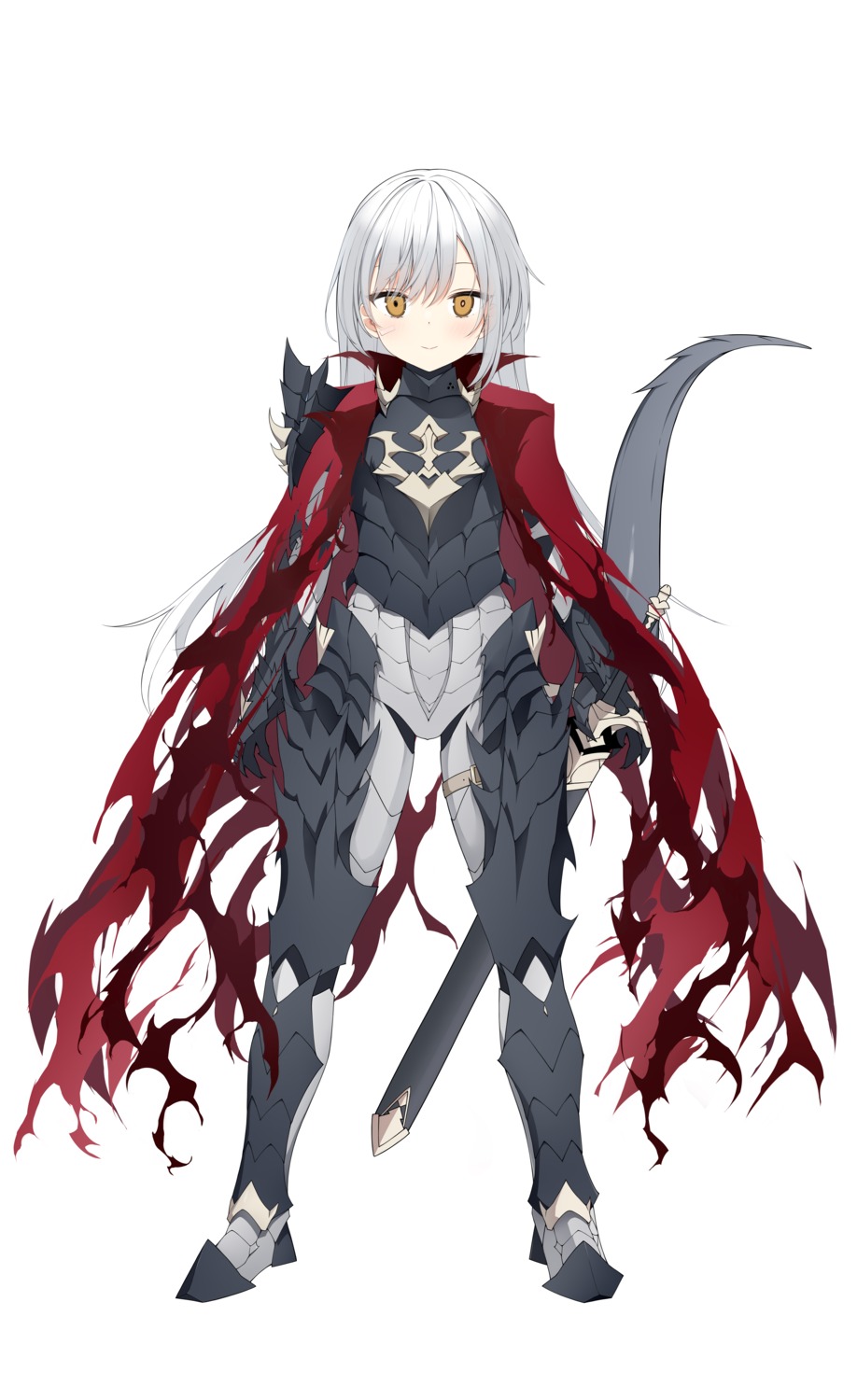armor jyt sword tail torn_clothes