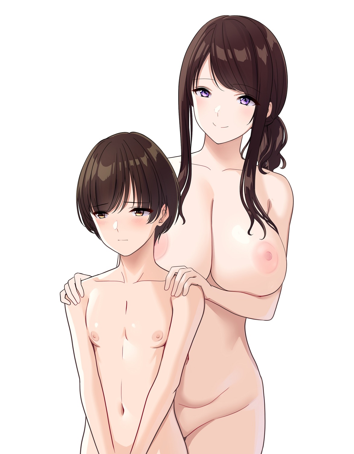 breast_hold marui_koishi naked nipples shota