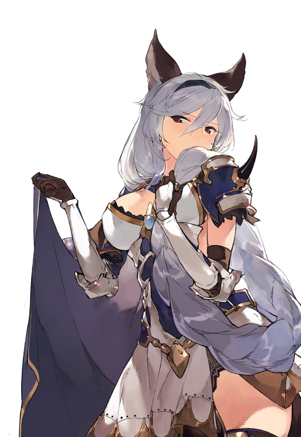 animal_ears armor dress duoyuanjun granblue_fantasy heles thighhighs