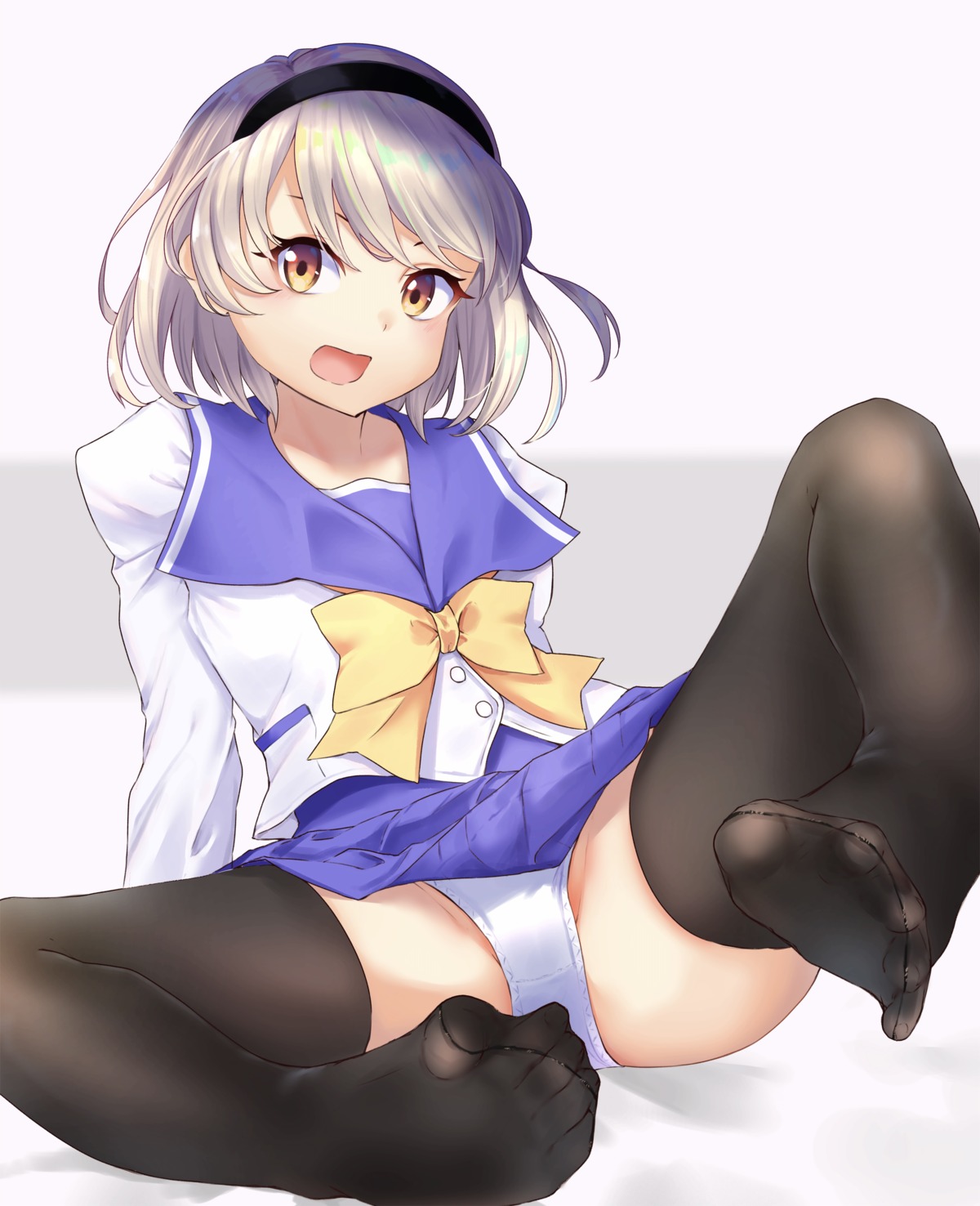 feet m.tokotsu pantsu seifuku skirt_lift thighhighs