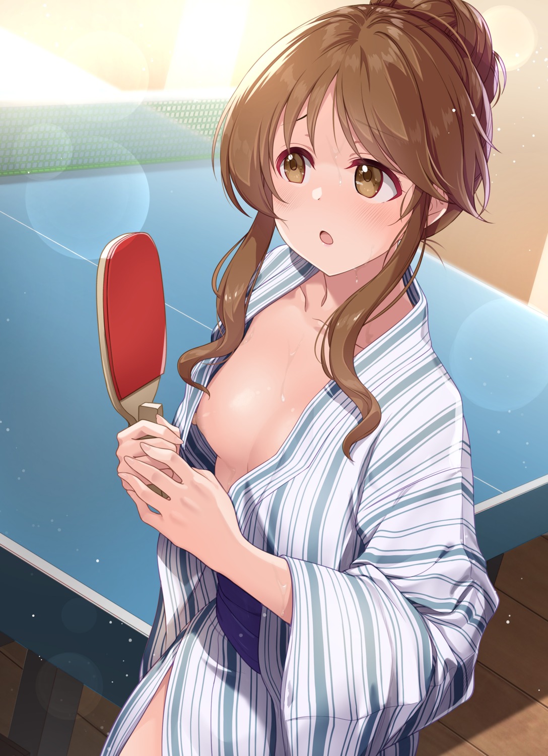 mk nipple_slip no_bra open_shirt wardrobe_malfunction yukata